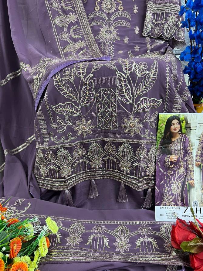 Emaan Adeel Vol 5 By Zaha Georgette Pakistani Suits Wholesale Shop In Surat